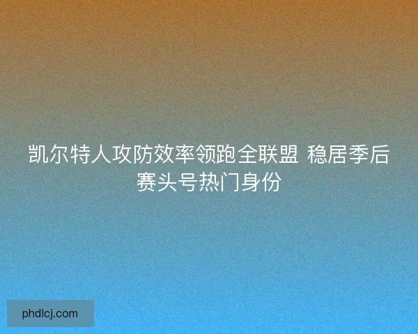 凯尔特人攻防效率领跑全联盟 稳居季后赛头号热门身份